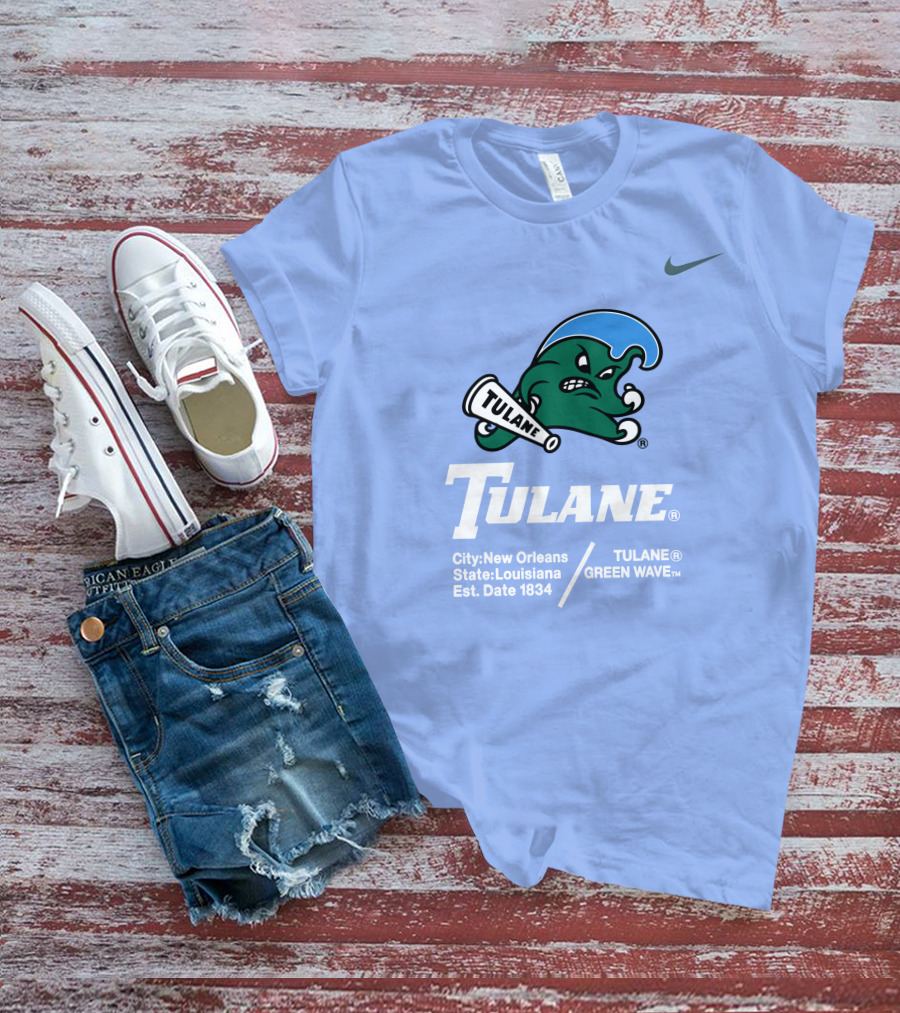 Tulane Green Wave New Orleans Louisiana Est 1834 T-Shirt