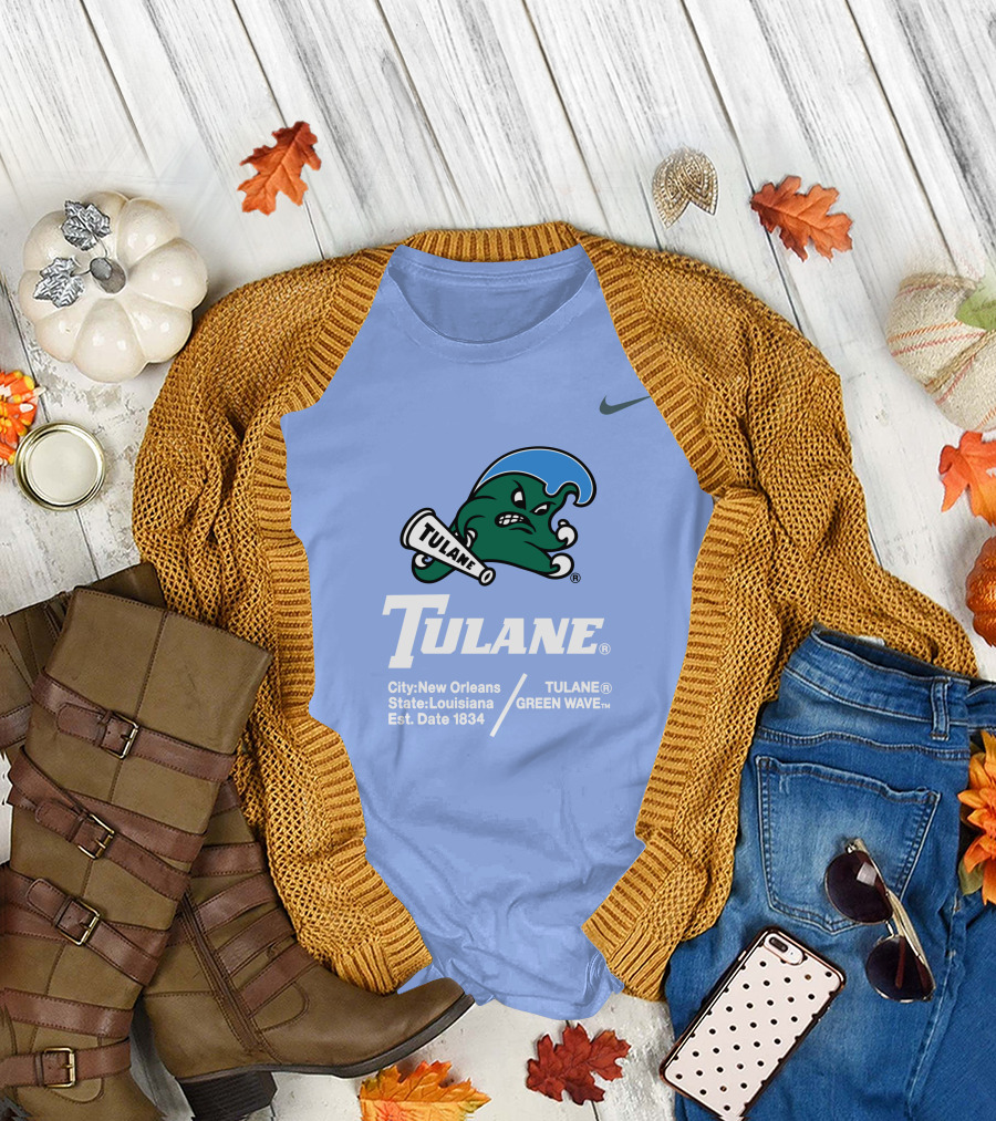 Tulane Green Wave New Orleans Louisiana Est 1834 T-Shirt