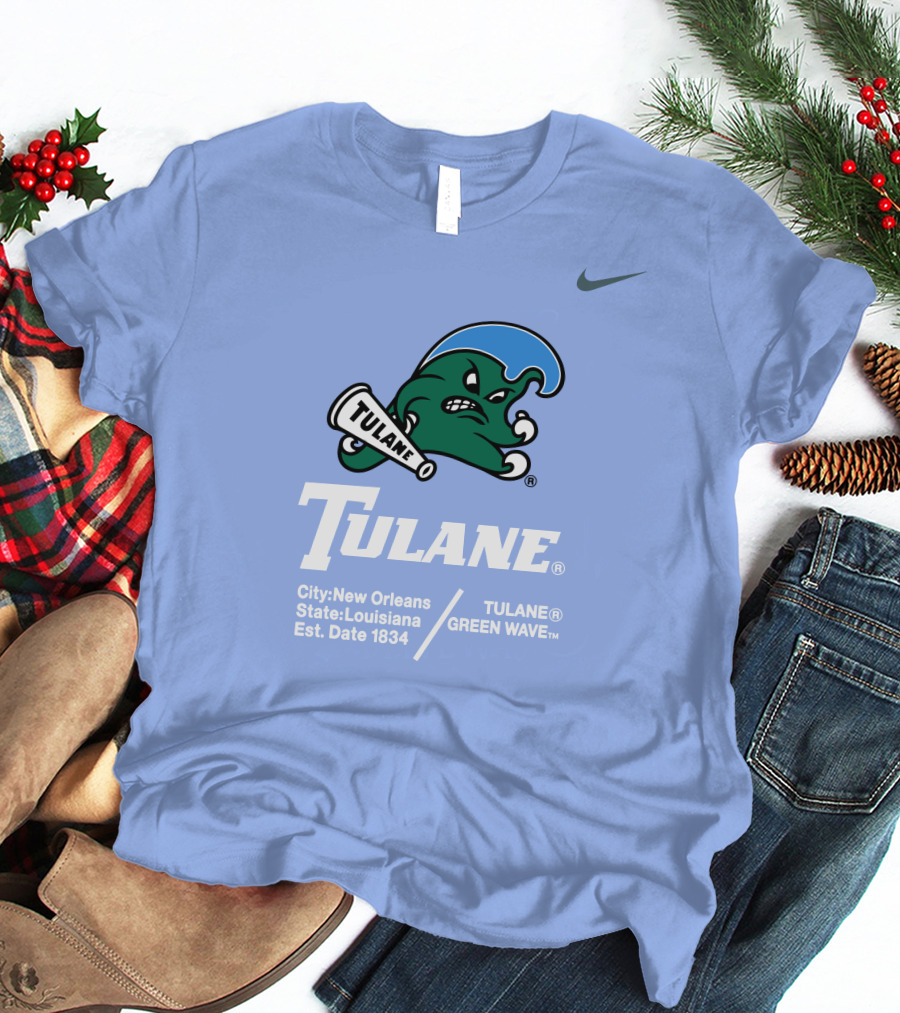 Tulane Green Wave New Orleans Louisiana Est 1834 T-Shirt