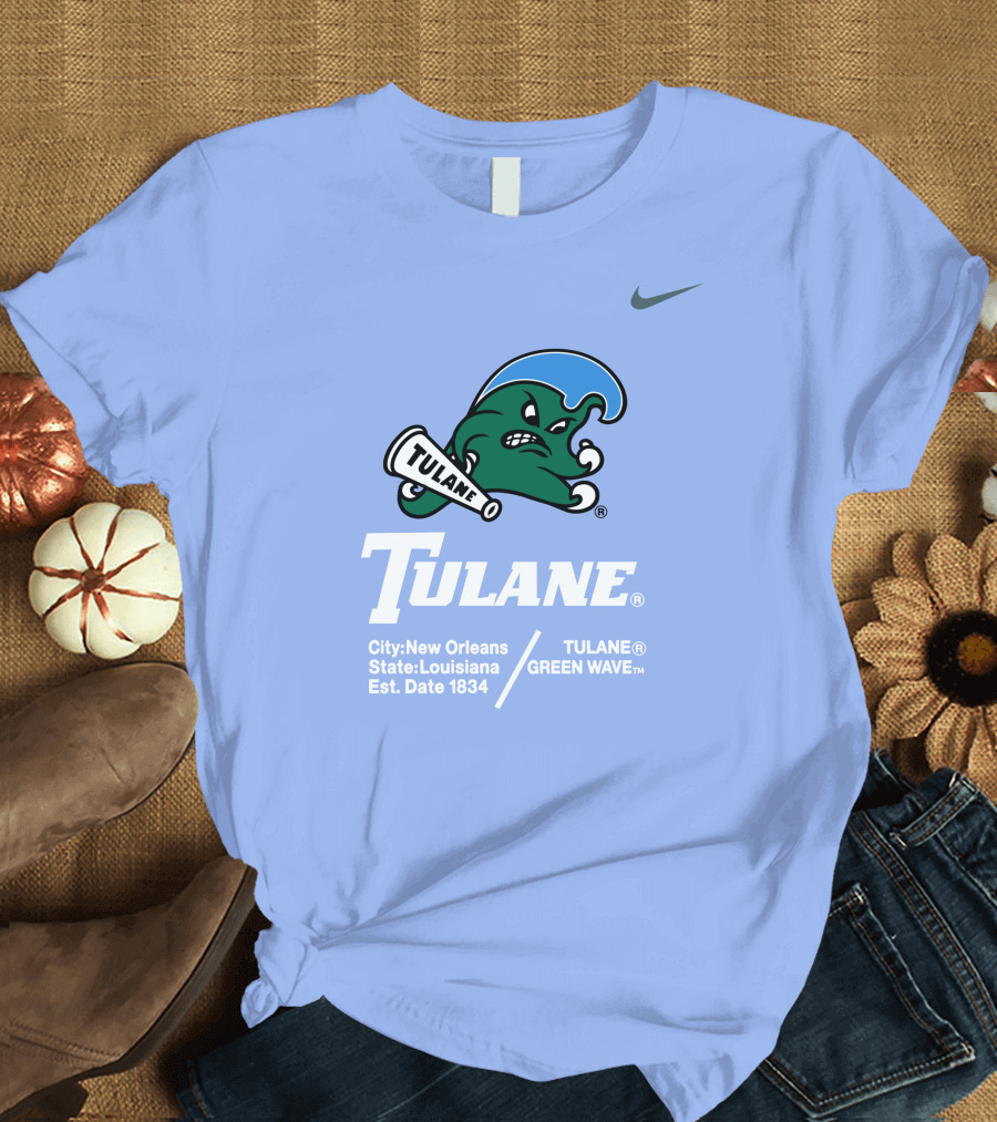 Tulane Green Wave New Orleans Louisiana Est 1834 T-Shirt