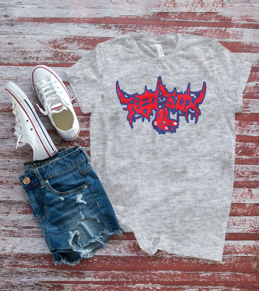 Death Metal Style Red Sox Emo T-Shirt