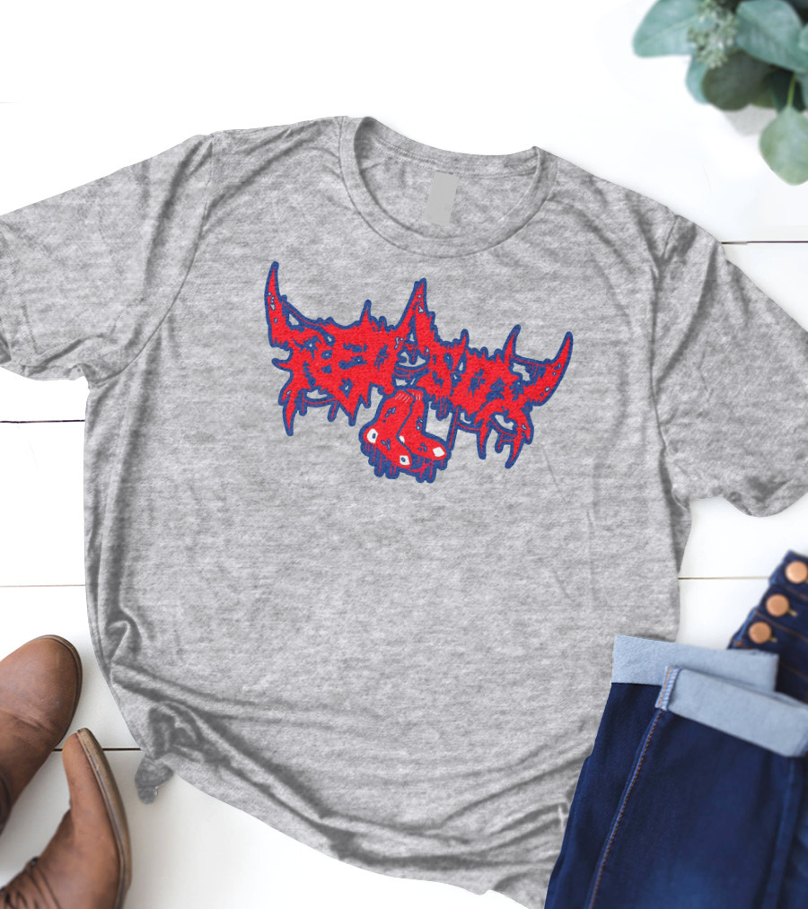 Death Metal Style Red Sox Emo T-Shirt