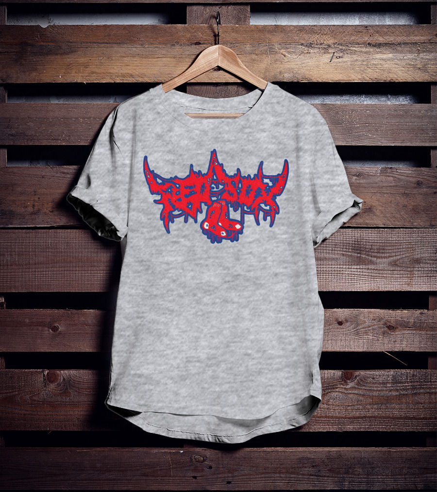 Death Metal Style Red Sox Emo T-Shirt