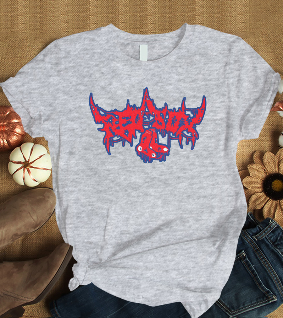 Death Metal Style Red Sox Emo T-Shirt