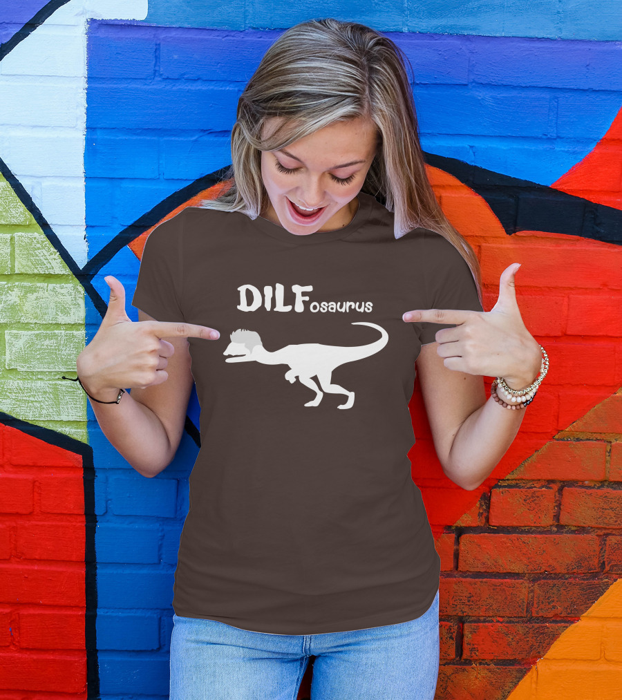 DILFosaurus Dinosaur Silhouette With Hairstyle T-Shirt