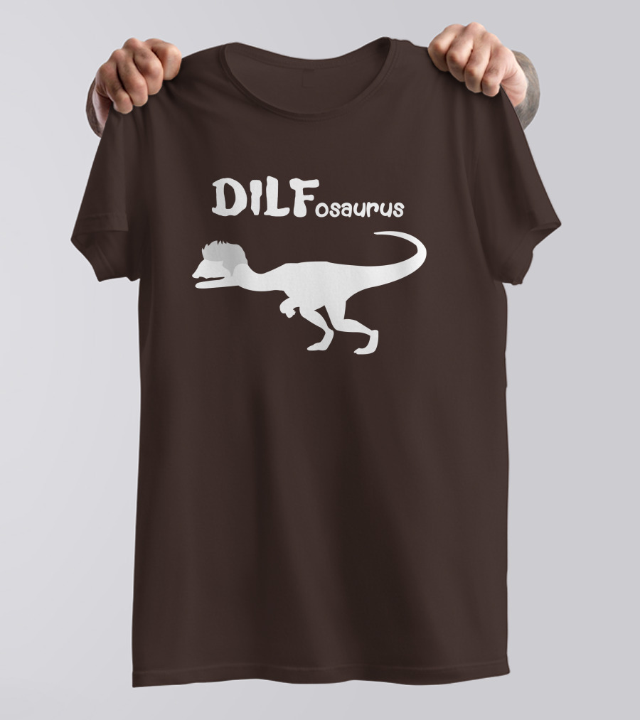 DILFosaurus Dinosaur Silhouette With Hairstyle T-Shirt