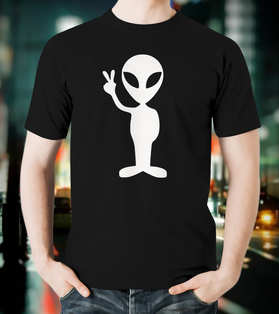 Alien Peace Hand Gesture T-Shirt