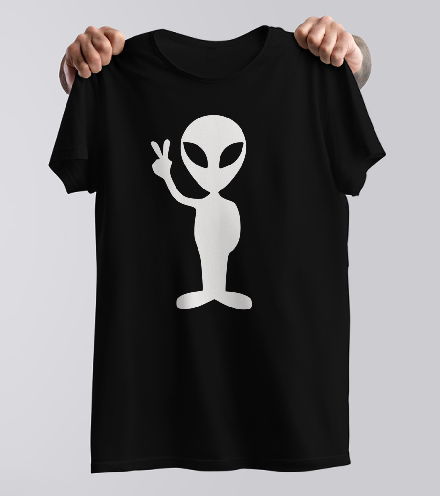 Alien Peace Hand Gesture T-Shirt