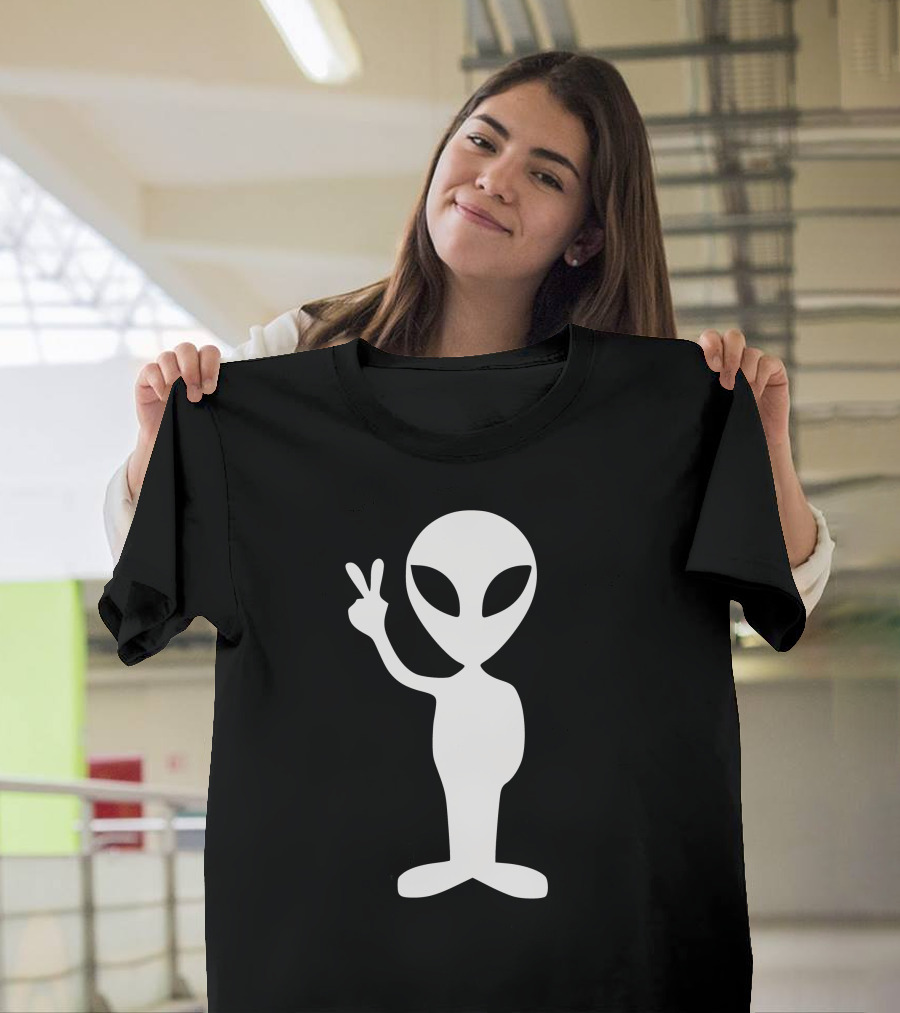 Alien Peace Hand Gesture T-Shirt