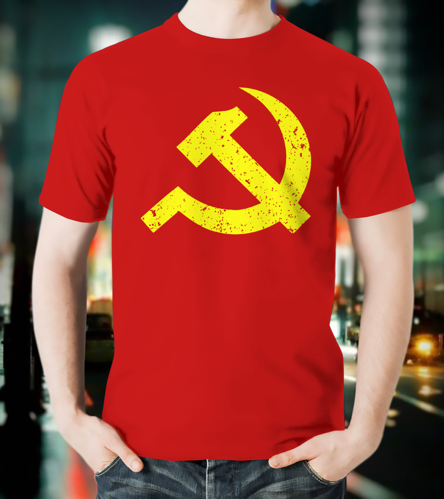 Aaron Spacethug Hammer And Sickle Communist Party Flag T-Shirt