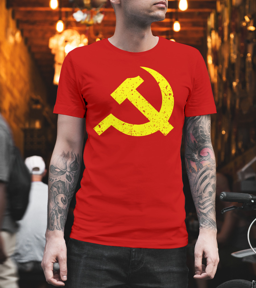 Aaron Spacethug Hammer And Sickle Communist Party Flag T-Shirt