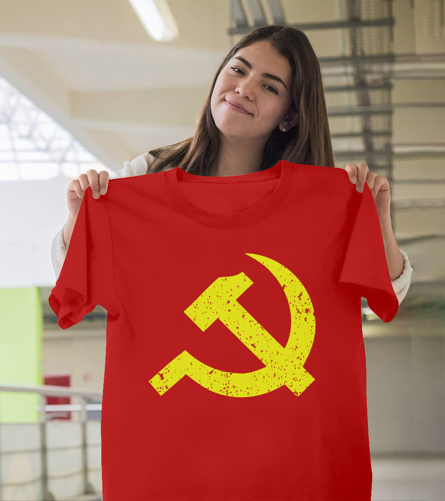 Aaron Spacethug Hammer And Sickle Communist Party Flag T-Shirt