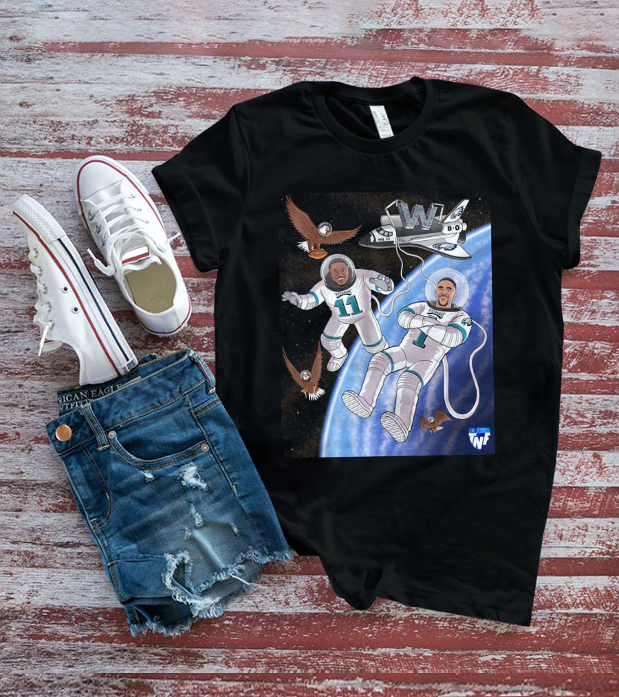 W 8-0 Astronauts With Eagles Flying High Baby TNF T-Shirt