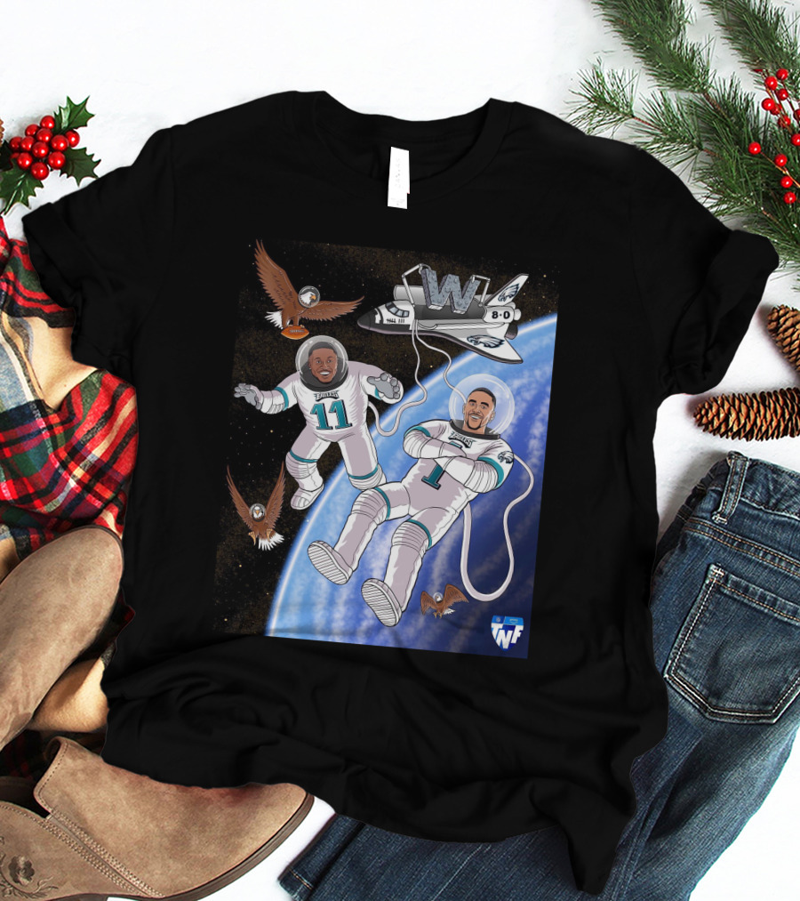 W 8-0 Astronauts With Eagles Flying High Baby TNF T-Shirt