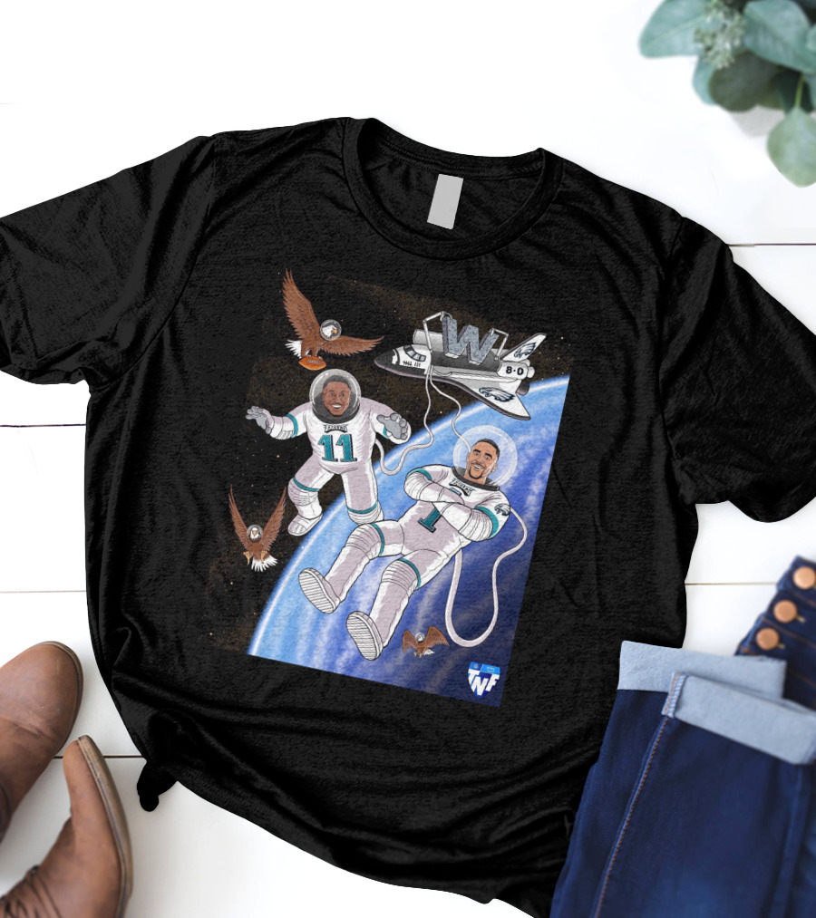 W 8-0 Astronauts With Eagles Flying High Baby TNF T-Shirt