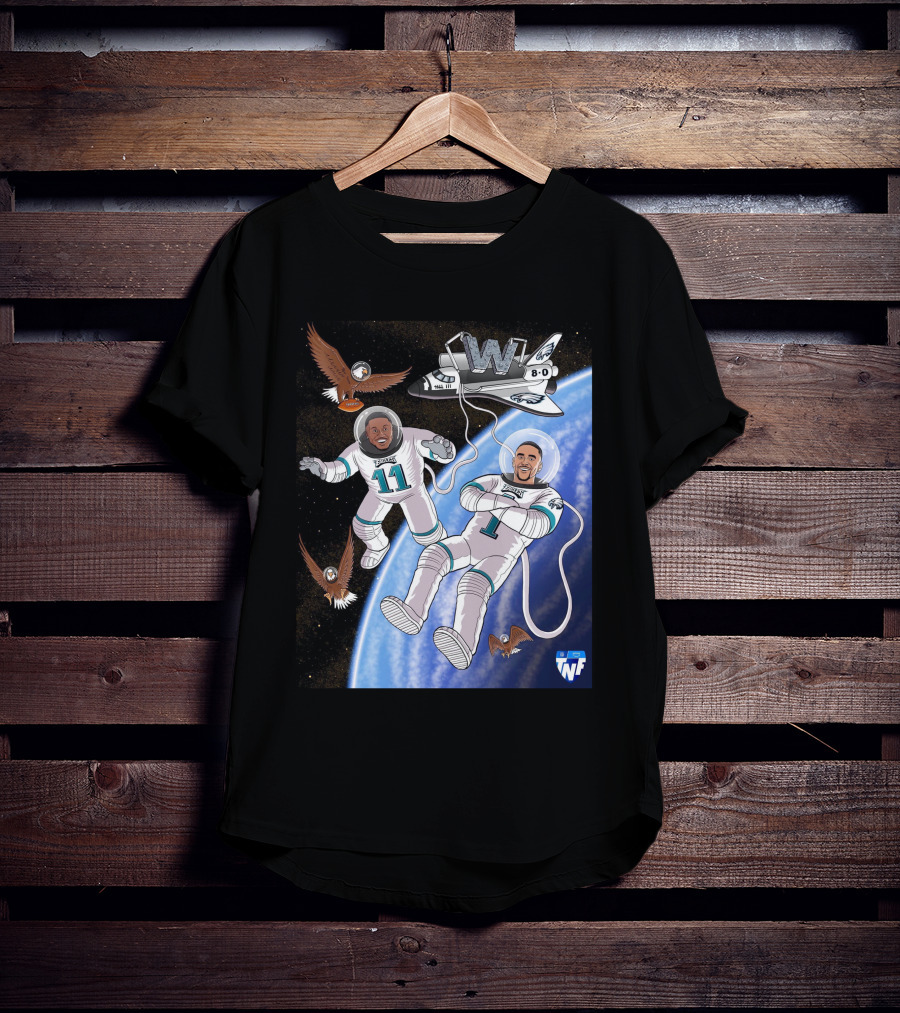 W 8-0 Astronauts With Eagles Flying High Baby TNF T-Shirt