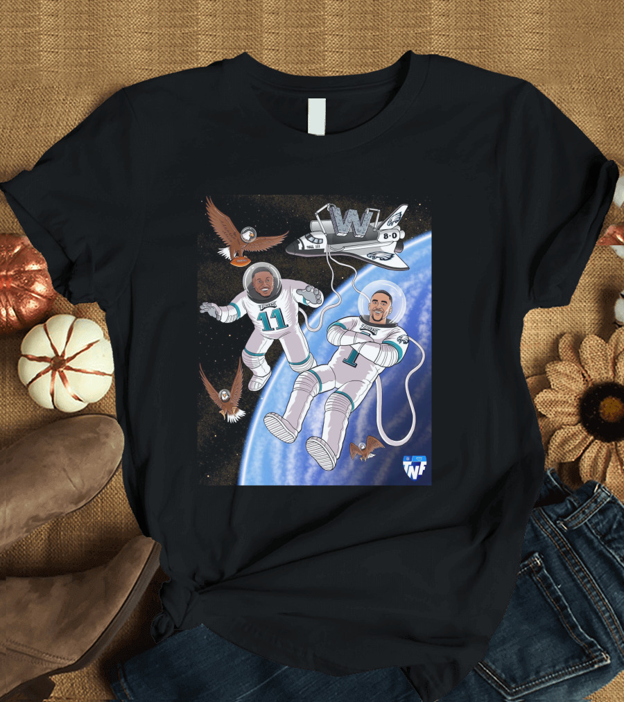 W 8-0 Astronauts With Eagles Flying High Baby TNF T-Shirt