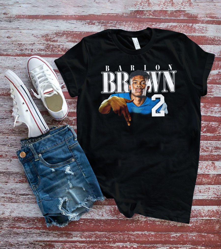 Barion Brown L’S Down Football Number 2 T-Shirt