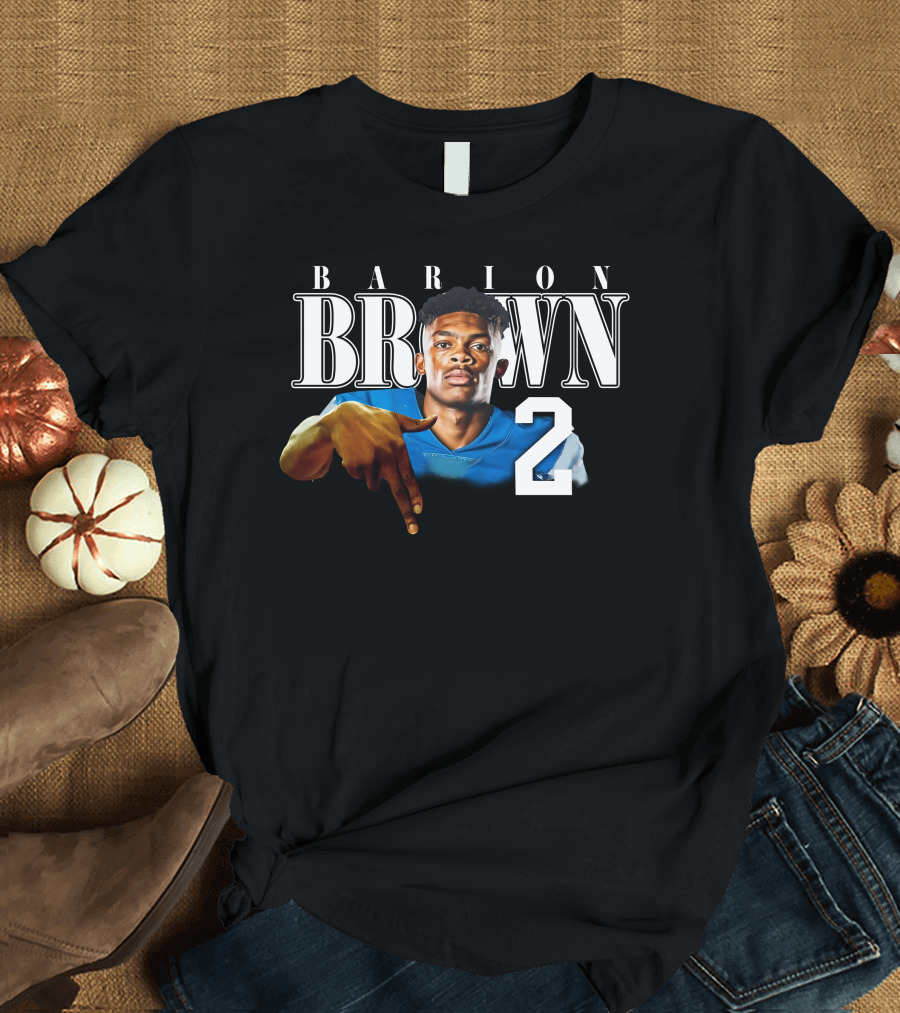 Barion Brown L’S Down Football Number 2 T-Shirt