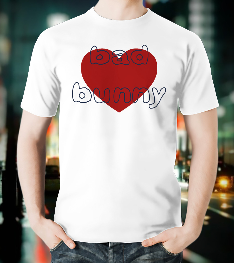 Bad Bunny Red Heart Sanbenito T-Shirt