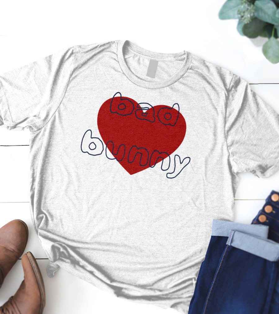 Bad Bunny Red Heart Sanbenito T-Shirt