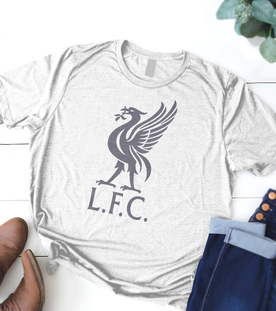 Noreen Khan Wearing LFC Liverpool FC Logo Bird With L.F.C. Text T-Shirt