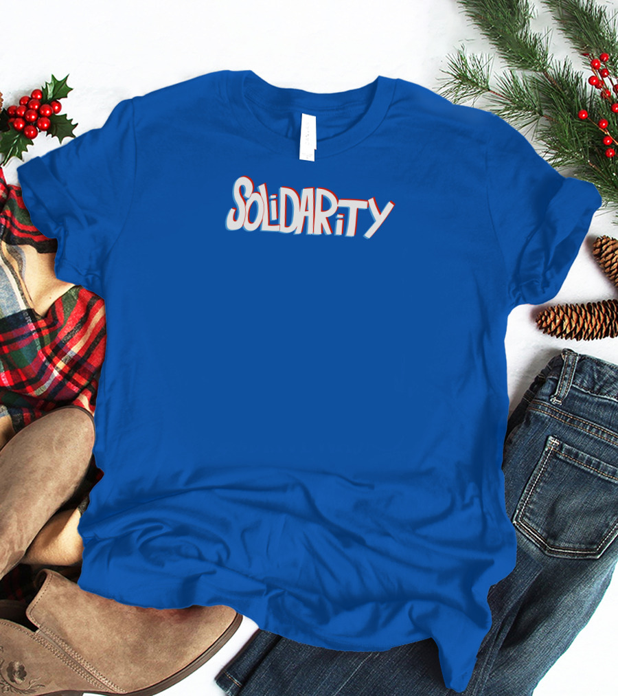 Solidaritycouk Solidarity Dyed Blue Text T-Shirt