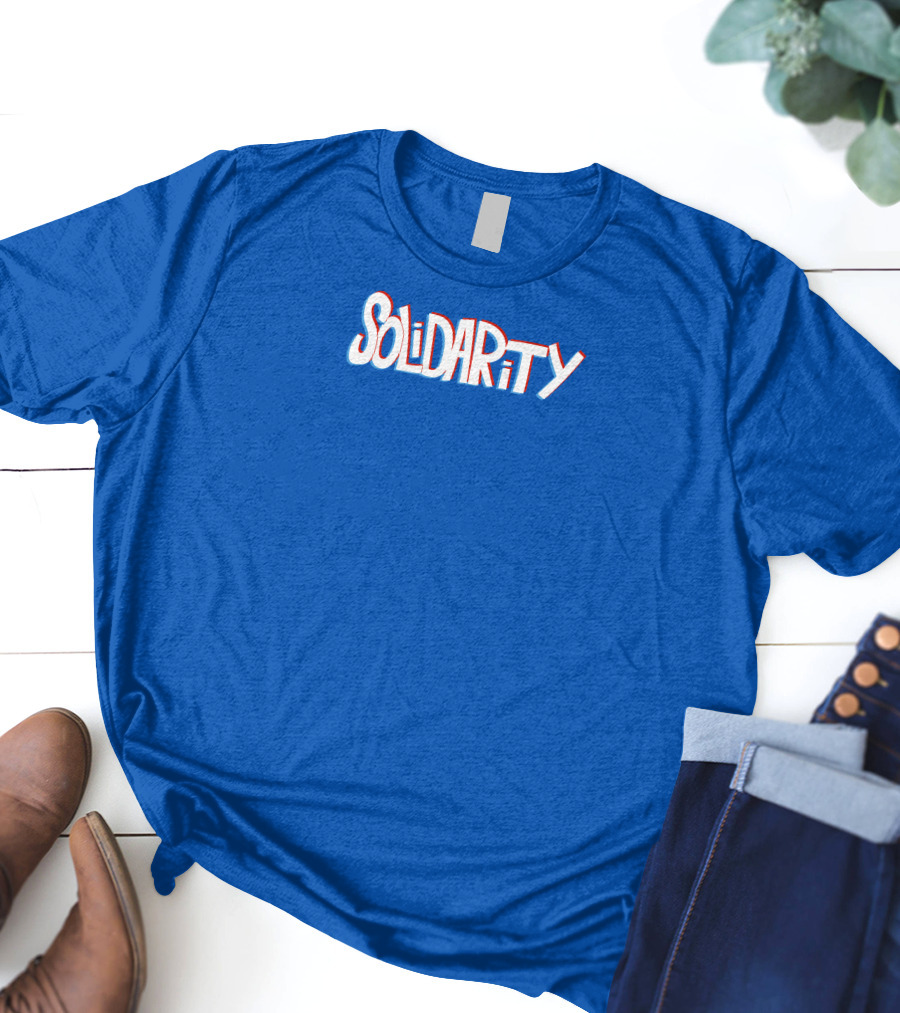 Solidaritycouk Solidarity Dyed Blue Text T-Shirt