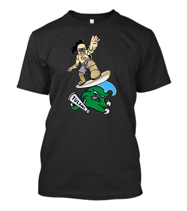 UCF Knight Surfing Tulane Green Wave Athletic Rivalry T-Shirt