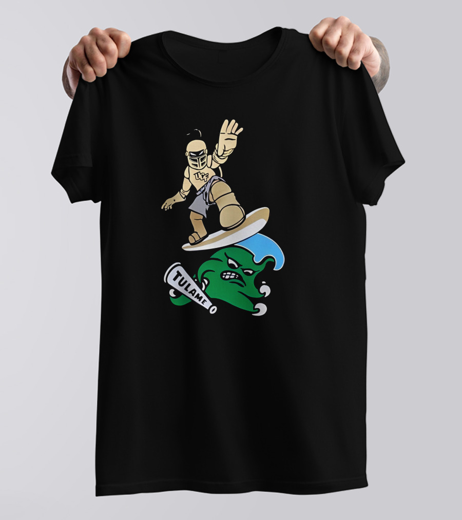 UCF Knight Surfing Tulane Green Wave Athletic Rivalry T-Shirt