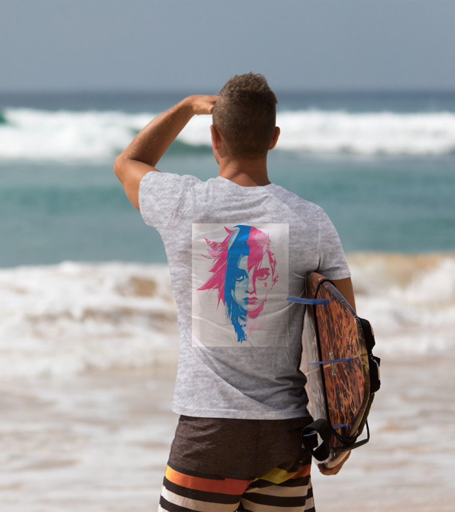 Arcaneshow Vi And Jinx Split Face T-Shirt