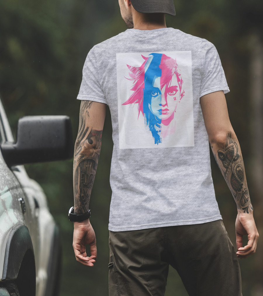 Arcaneshow Vi And Jinx Split Face T-Shirt