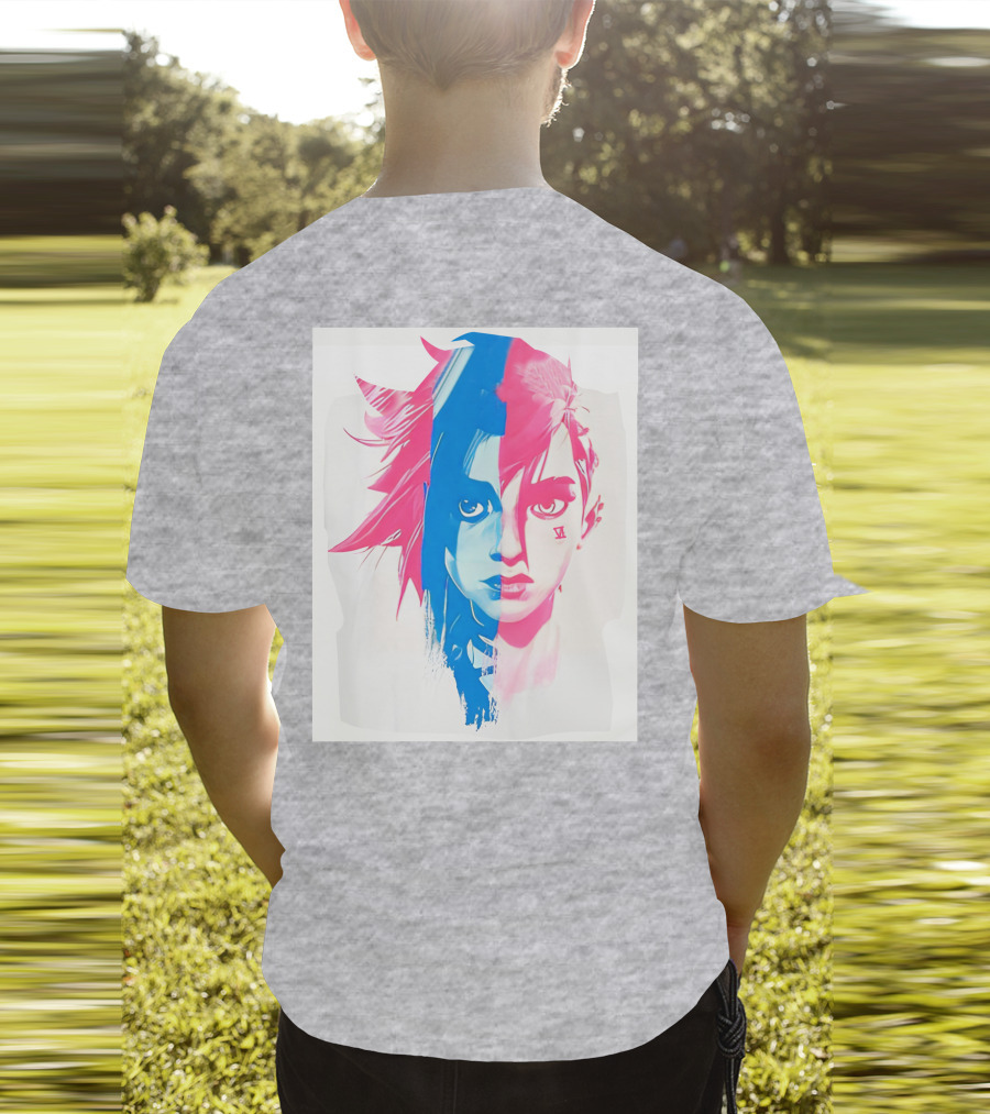 Arcaneshow Vi And Jinx Split Face T-Shirt