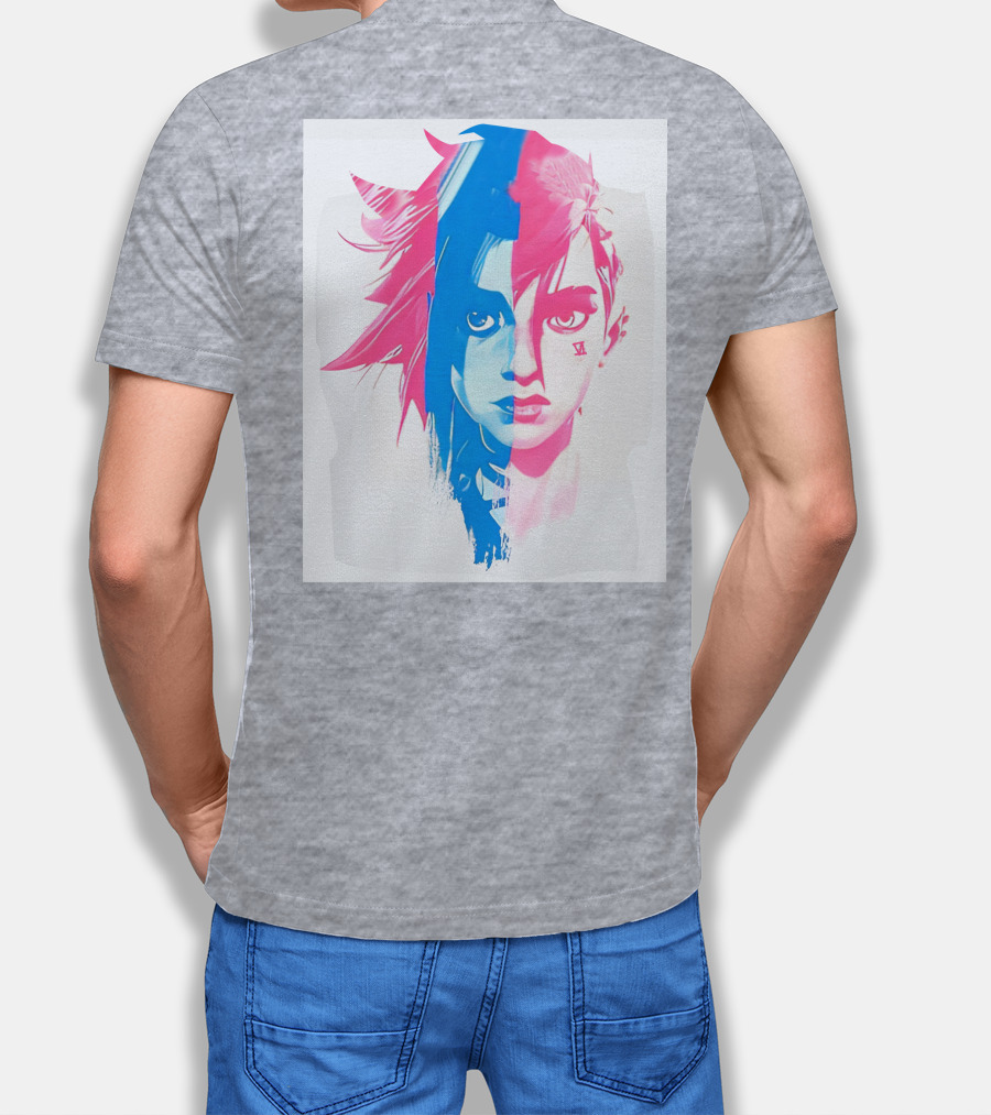 Arcaneshow Vi And Jinx Split Face T-Shirt