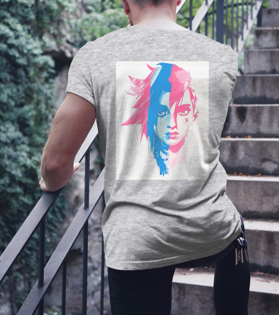 Arcaneshow Vi And Jinx Split Face T-Shirt