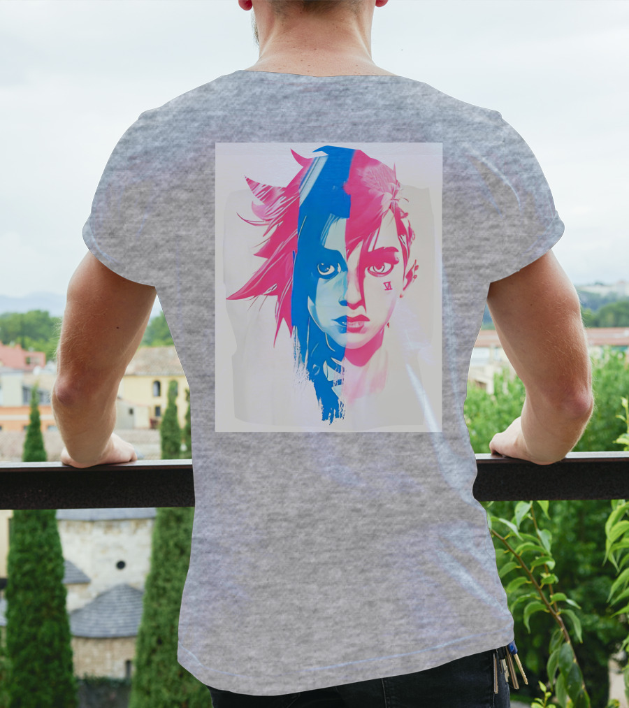 Arcaneshow Vi And Jinx Split Face T-Shirt