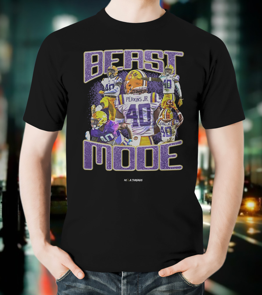 Nila Threads Perkins Jr Beast Mode 40 Football Player Highlights T-Shirt