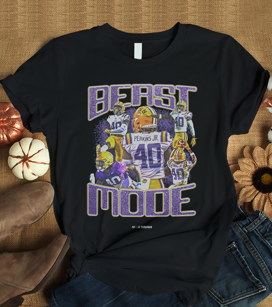 Nila Threads Perkins Jr Beast Mode 40 Football Player Highlights T-Shirt