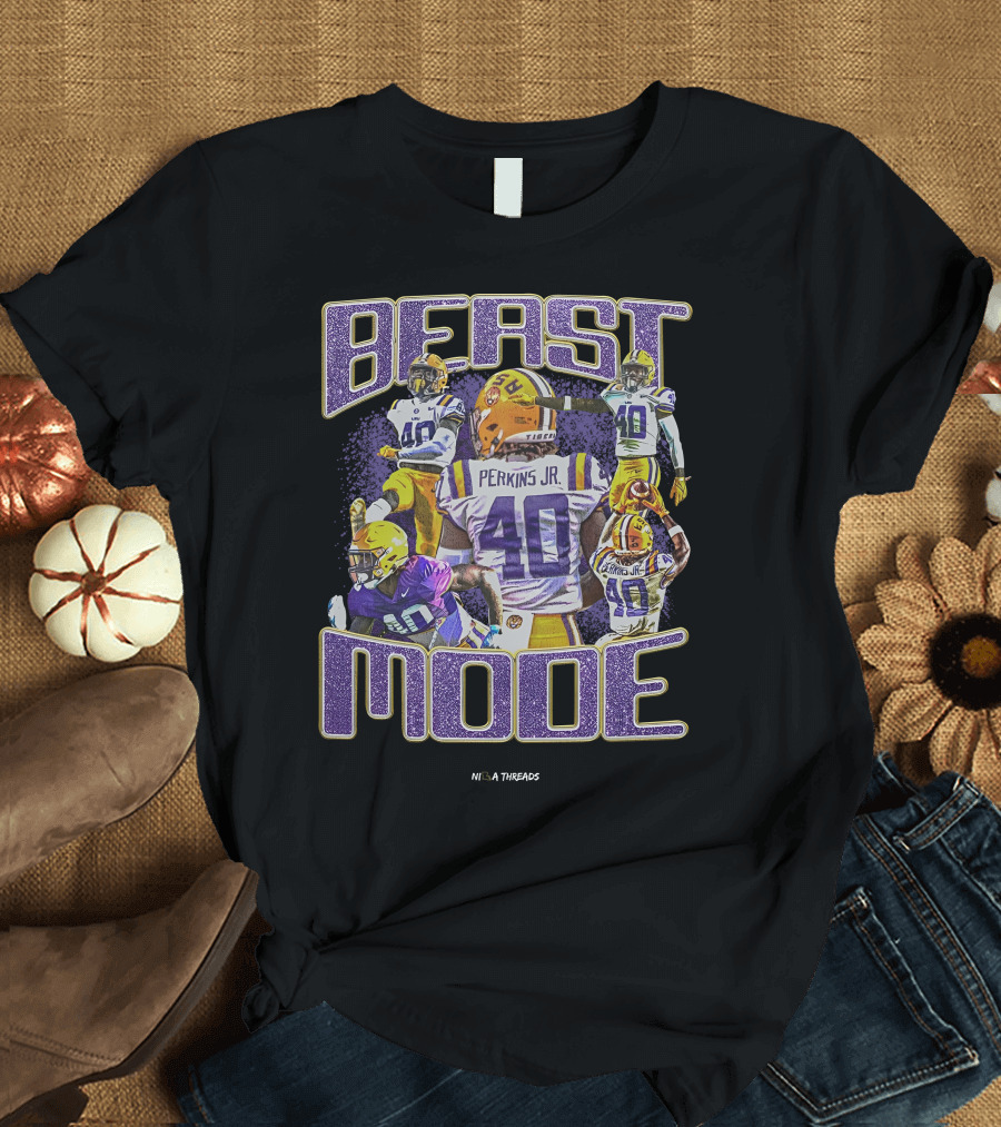 Nila Threads Perkins Jr Beast Mode 40 Football Player Highlights T-Shirt