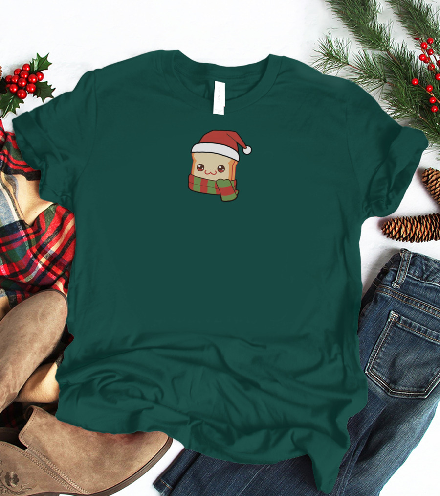 Friendship Bread Shop Christmas Bread Santa Hat And Scarf T-Shirt