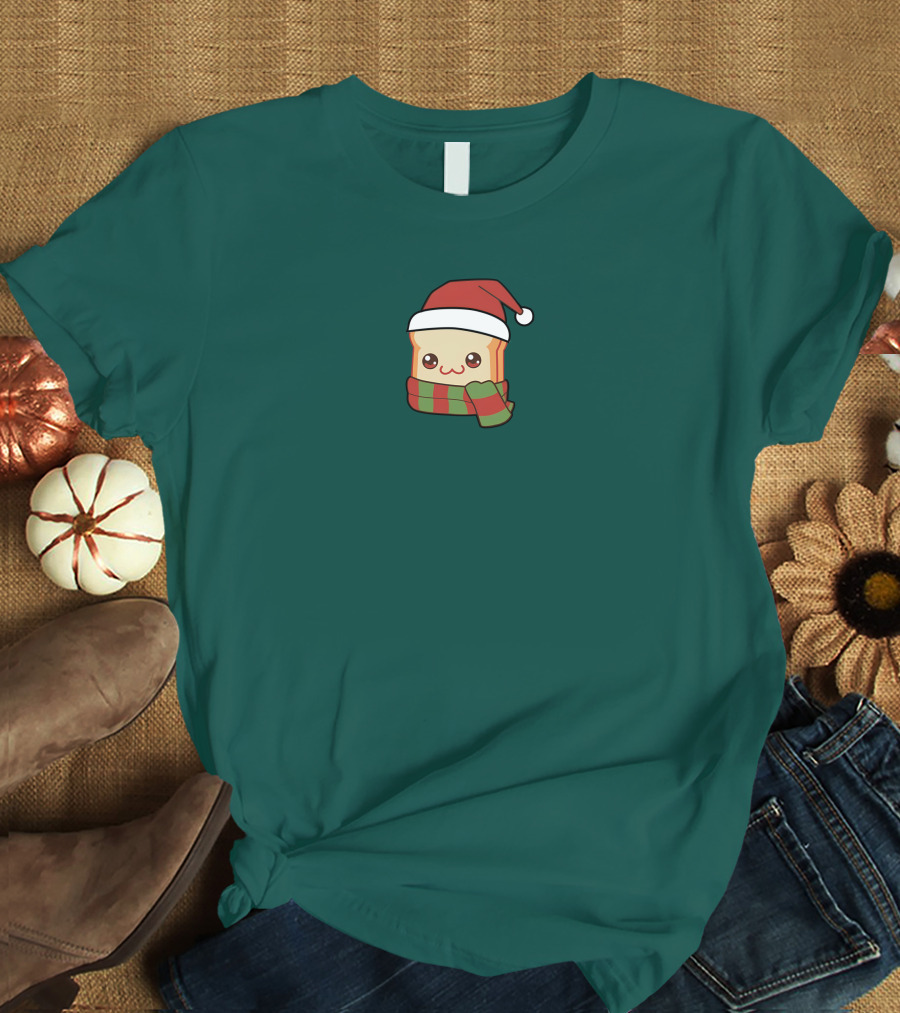 Friendship Bread Shop Christmas Bread Santa Hat And Scarf T-Shirt