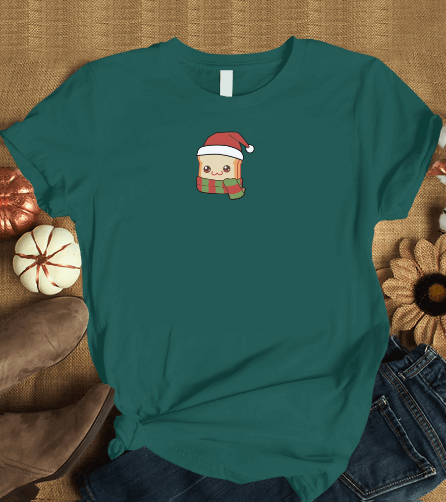 Friendship Bread Shop Christmas Bread Santa Hat And Scarf T-Shirt