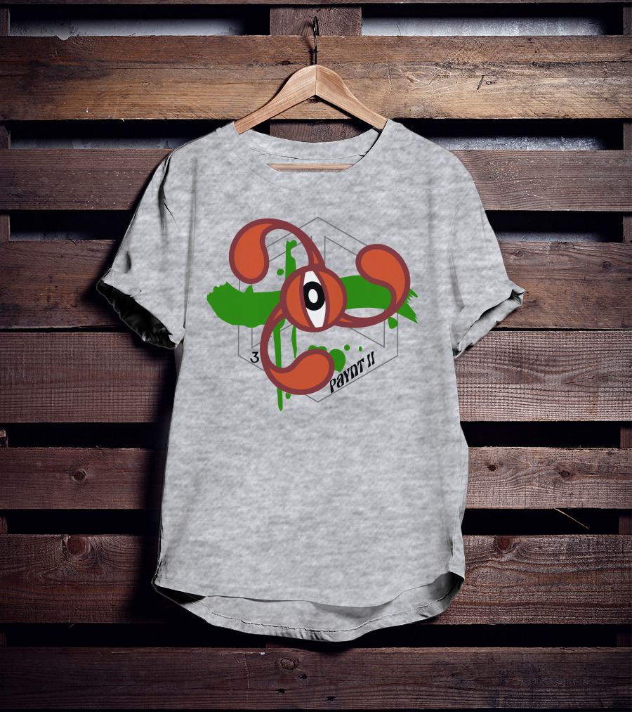 Payntbyzayn 3 Splatter Paynt II Abstract Eyeball Green Brushstroke T-Shirt