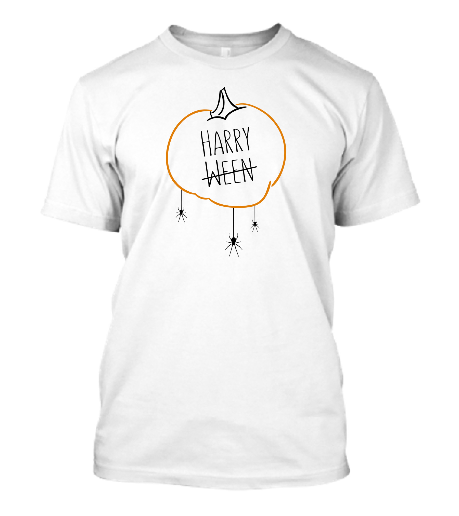 Harry Ween Pumpkin With Hanging Spiders T-Shirt
