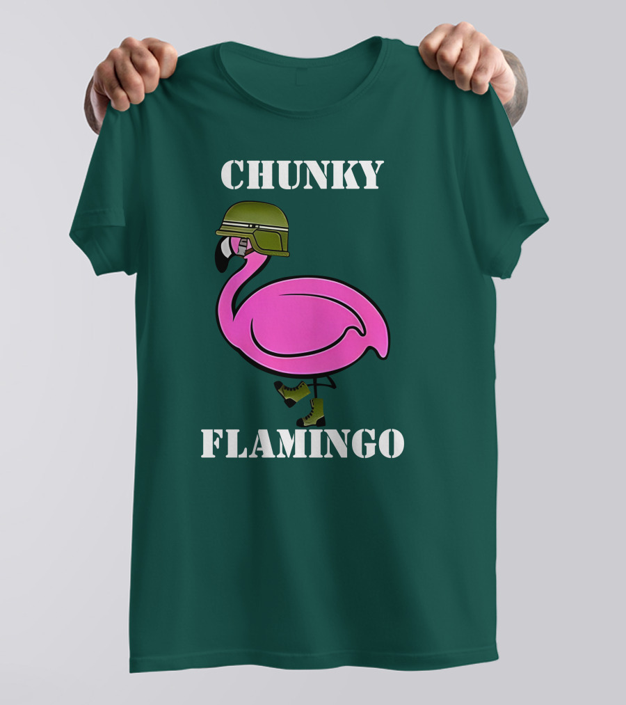 Chunky Flamingo Military Gymlifeanimal Boots Helmet T-Shirt