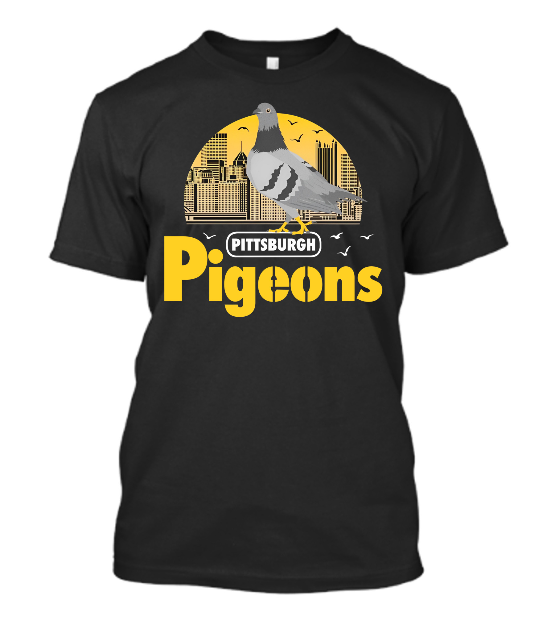Pittsburgh Clothing Company Pigeons Skyline Bird T-Shirt