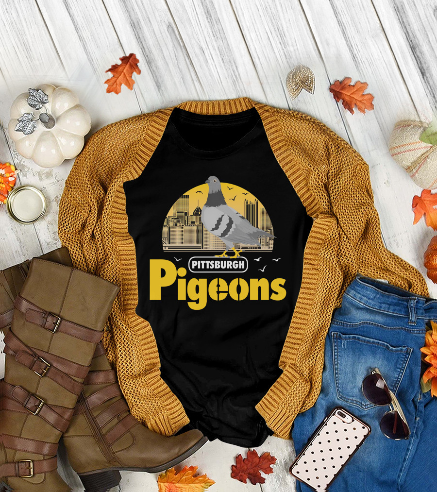 Pittsburgh Clothing Company Pigeons Skyline Bird T-Shirt