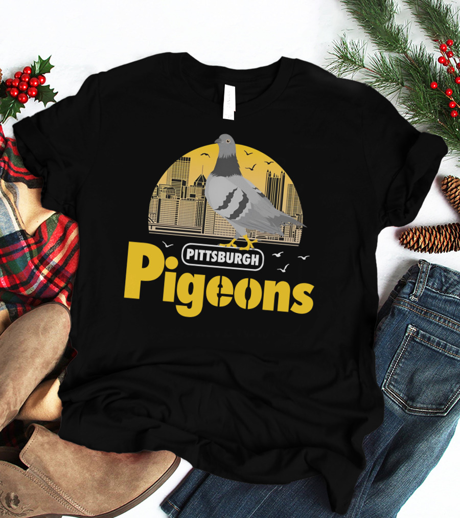 Pittsburgh Clothing Company Pigeons Skyline Bird T-Shirt
