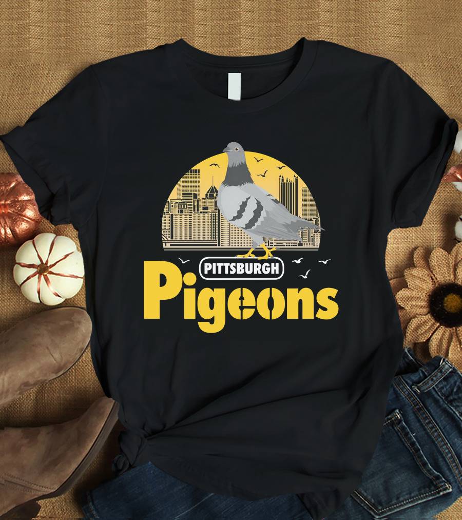 Pittsburgh Clothing Company Pigeons Skyline Bird T-Shirt