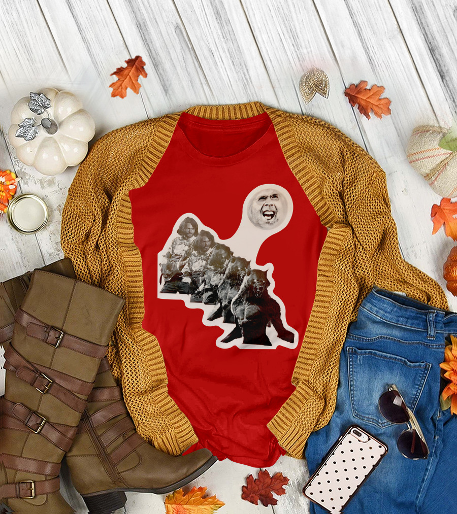 Hilarious Meme Jeffrey Wolf Transformation Full Moon Face Reaction T-Shirt